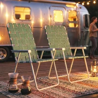 Outsunny Set of 2 Folding Patio Chairs, Portable Chair Set with Armrests for Camping, Garden, Pool, Beach, Backyard, Green(m-10)