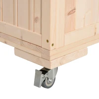 Outsunny 3-Tiers Raised Garden Bed with Trellis, 53" H Vertical Planter Box with Wheels & Back Storage Area, for Flowers, Vegetables, Herbs, Natural(m-12)