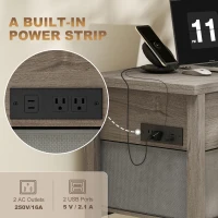 HOMCOM Lift Top Coffee Table, Center Table with 3 Hidden Compartments, 2 Fabric Drawers, Expandable Top and Charging Station(m-6)