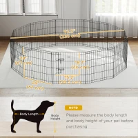 PawHut 24inch Foldable Metal Exercise Pet Playpen Yard Dog Puppy Kennel Cage 12 Panels(m-3)