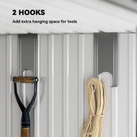 Outsunny 6.5x4FT Galvanised Metal Shed with Foundation Kit, Lockable Garden Tool Storage House with Sliding Doors, Vents, Green(m-4)