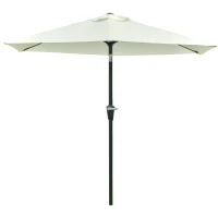 Outsunny Patio Sun Umbrella, Outdoor Parasol with 6 Ribs, Cream White(m-10)