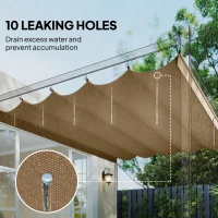 Outsunny 8.2' x 8.4' Retractable Pergola Canopy Replacement for 10' x 10' Frame, Pergola Cover Replacement (Cover Top Only), Tan(m-6)