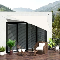 Outsunny Triangle 13x13x13ft Sun Sail Shade Garden UV Block Sunshade Outdoor Canopy Patio Lawn Shelter Cream White(m-1)