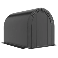 Outsunny 6' x 8' Outdoor Storage Shed, Heavy Duty Galvanized Steel Portable Shed for Bike, Motorcycle, Garden Tools, Black(m-2)