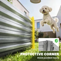 Outsunny 8 x 2.6 x 1.5ft Galvanized Raised Garden Bed, Reinforced Outdoor Planter Box with Open Bottom, Silver(m-9)