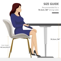 HOMCOM Dining Chairs Set of 2, Modern Accent Chair with Cushioned Backrest, Upholstery for Living Room, Cream White(m-7)