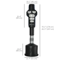 Soozier Free Standing Punching Bag, Height Adjustable Boxing Bag with Fillable Base, Pu-Wrapped for Youths Adults Fitness Training, Home Gym Use, Multi-colour(m-3)