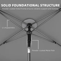 Outsunny 6' x 4' Patio Umbrella with Tilt, Rectangular Outdoor Umbrella for Garden, Grey(m-7)