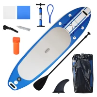 Soozier Inflatable Paddle Board, 120'' x 30" x 6" Stand Up Paddle Board Lightweight & Foldable w/ ISUP Accessories & Carry Bag, Aluminum Paddle, Fix Accessories Set, Air Pump, Leash(m-11)
