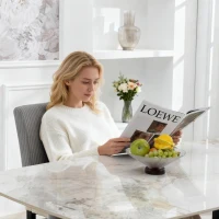 HOMCOM Modern Dining Chairs Set of 4, Kitchen Chairs with Rubberwood Legs and Padded Seat, Dark Grey(m-9)