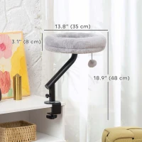 PawHut Cat Desk Bed 360° Rotatable Adjustable Height for Home Office Work Window(m-3)