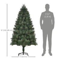 HOMCOM 6 FT Christmas Tree Artificial Pine Tree Christmas Decoration 375 Branches Green(m-3)
