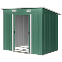 Outsunny 7'x 4' Metal Patio Storage Shed Garden Lockable Shed Tool Utility Storage Unit, Green(m-2)