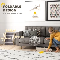 PawHut Dog Ramp, Folding Pet Ramp, 4 Adjustable Height from 15" to 19", Pet Stairs with Side Rails for Small to Large Dogs(m-9)