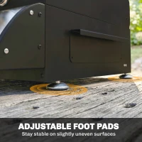 Outsunny 3 Burner Portable Propane Gas Grill Griddle, Tabletop Grill & Griddle Combo with Adjustable Foot Pads, 28,500 BTU, Black(m-10)