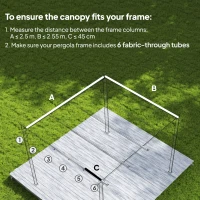 Outsunny 8.2' x 8.4' Retractable Pergola Canopy Replacement, Fit 10' x 10' Frame, Pergola Cover Replacement Top Only, Beige(m-4)