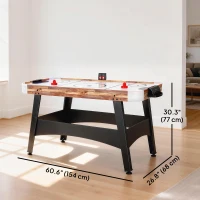 Soozier 61" Air Hockey Table, Arcade Game Table with LED Scoreboard and Manual Scorers, Pushers, Pucks(m-3)