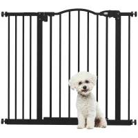 PawHut Extra Tall Dog Gate with Door, Pressure Fit, Auto Close, Double Locking for Doorways Hallways Stairs, 29"-37", Black(m-11)