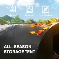 Outsunny 6' x 8' Outdoor Storage Shed, Heavy Duty Galvanized Steel Portable Shed for Bike, Motorcycle, Garden Tools, Black(m-4)