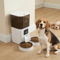 PawHut Automatic Cat Feeder for 2 Cats with HD Camera，2.4G & 5G WiFi Pet Food Dispenser 6L APP Control(m-8)