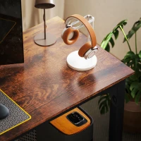 HOMCOM 79" Computer Desk, Desktop Desk with Metal Legs, Rustic Brown(m-9)