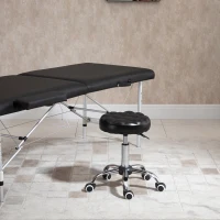 HOMCOM Rolling Swivel Padded Salon Stool with Adjustable Height Wheeled Tattoo Massage Chair Beauty SPA Bar Seat with Thick Padded Black(m-8)