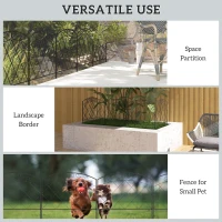 Outsunny 5 Pack Garden Fencing for Yard, Decorative Fence Panels as Animal Barrier and Flower Edging, Swirls Black(m-6)