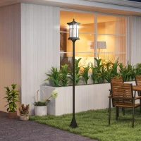 Outsunny 72" Solar Post Light, Cool White LED Outdoor Lamp, Waterproof IP44 for Patio, Garden, Backyard, Pathway, 2 Pack(m-10)