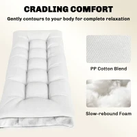 Outsunny Patio Lounge Chair Cushion, UV50+ Chaise Lounge Chair Cushion with Securing Straps for Patio, 78 x 25.6 inch, Cream White(m-5)