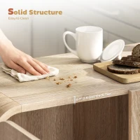 HOMCOM Sideboard Buffet Cabinet, 31.5" Modern Kitchen Storage Cabinet with Soft-Close Door and Adjustable Shelf, Natural Wood(m-7)