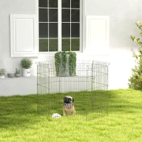 PawHut 36inch 8-Panel Dog Playpen Octagon Pet Exercise Playpen Crate Foldable Dog Cage Pen Puppy Kennel, Black(m-1)