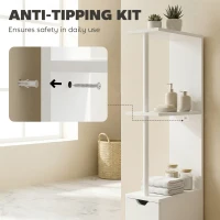 HOMCOM Tall Bathroom Storage Cabinet, Narrow Bathroom Cabinet with Drawers and Open Shelves for Small Spaces, White(m-10)