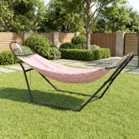 Outsunny Hammock Stand with Adjustable Height Steel Frame for 0.8" -1.2" Person 109.4" Black(m-9)