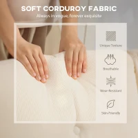 HOMCOM Sectional Sofa with Changeable Chaise Lounge, 3 Seat L-Shaped Sofa, Upholstered Couch for Small Space, Cream White(m-6)