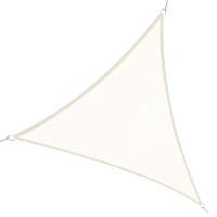 Outsunny Triangle 13x13x13ft Sun Sail Shade Garden UV Block Sunshade Outdoor Canopy Patio Lawn Shelter Cream White(m-2)
