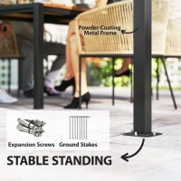 Outsunny 10' x 12' Double Roof Patio Gazebo Canopy, Outdoor Gazebo Shelter with Netting & Curtains, for Garden, Lawn and Deck(m-7)