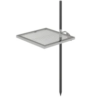 Outsunny Swivel Campfire Grill, 360° Adjustable Heavy Duty Chrome-Plated Steel Campfire Cooking Grate, Silver(m-2)