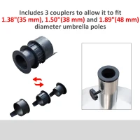 Outsunny 55 lbs Cement Round Patio Umbrella Stand, 19" Stainless Steel Base Stand Holder, Silver(m-4)