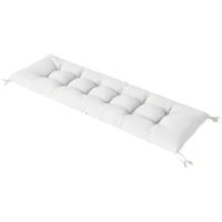 Outsunny Patio Lounge Chair Cushion, UV50+ Chaise Lounge Chair Cushion with Securing Straps for Patio, 78 x 25.6 inch, Cream White(m-2)