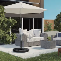 Outsunny Outdoor Universal Cross Brace Stand for Small Offset Umbrella or Large Market Umbrella, Black(m-8)