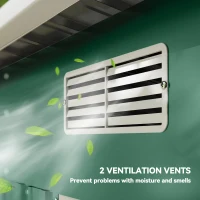 Outsunny 7'x 4' Metal Patio Storage Shed Garden Lockable Shed Tool Utility Storage Unit, Green(m-7)