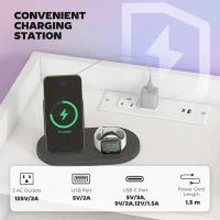 HOMCOM Wall Mounted Bedside Table, Set of 2 Floating Nightstand with Charging Station, Drawer and Open Shelf for Bedroom, White(m-4)