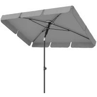 Outsunny 6' x 4' Patio Umbrella with Tilt, Rectangular Outdoor Umbrella for Garden, Grey(m-2)