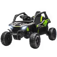 Qaba 12V Ride on Truck, Licensed KAWASAKI TERYX KRX 2WD Kids Electric Car with Rear Suspension for 3-8 Years, Black(m-2)