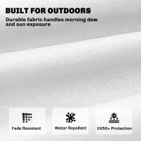 Outsunny Patio Lounge Chair Cushion, UV50+ Chaise Lounge Chair Cushion with Securing Straps for Patio, 78 x 25.6 inch, Cream White(m-6)