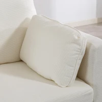 HOMCOM Loveseat Sofa, 55" Small Sofa Couch with 2 Pillows, Metal Legs for Living Room, Bedroom, Apartment, Cream White(m-10)