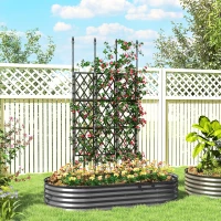 Outsunny Foldable Garden Trellis, 33.5 x 77.6 Inch Lattice Climbing Support Trellis for Garden, DIY Assembly, Black(m-8)
