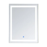 HOMCOM 28 x 36 Inch LED Bathroom Mirror Wall Mounted Vanity Lighted Illuminated Mirror with with Touch Switch, Vertical Outline LEDs(m-9)