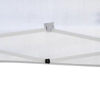 Outsunny 10 x 10ft Folding Pop Up Tent Outdoor Gazebo Canopy with Carrying Bag, White(m-10)